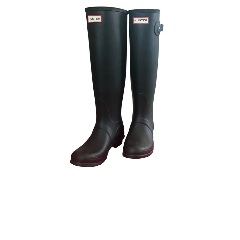 Hunter Boots Original Tall Waterproof Rain Boots Black Women's Size 8